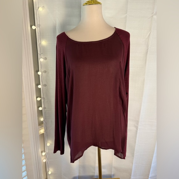 Dolan Red Relaxed Blouse with Long Sleeves - Picture 1 of 6
